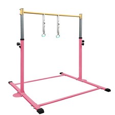 Gymnastic Kip Bar,Horizontal Bar for Kids Girls Junior,3' to 5' Adjustable He...