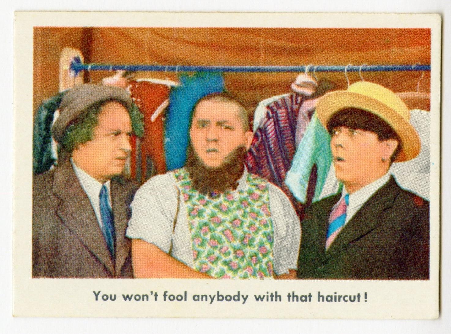 1959 Fleer Three Stooges White Back Checklist Card #64 Unmarked