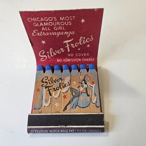 Vintage Mint Full Unstruck Feature Matchbook Silver Frolics Chicago Girls