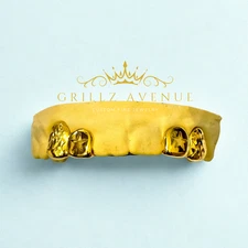 Custom Fit Grillz 4pc with Open Stars (925 Sterling Silver)