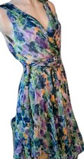 ELIZA J Dress Floral Lace Overlay Fairy Cottegecore Romantic Asymertical  SZ 12