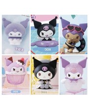 Gacha Sanrio Character Lot of 6 Kuromi Capsule Toy Figures  Mini Case