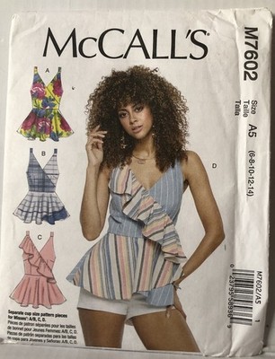 McCalls Pattern M7602 Women's Tops Sizes 6-8-10-12-14 Uncut 