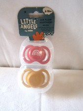 NEW 2 LITTLE ANGELS AIR FLOW SOOTHERS IN STERILISER CASE AGE 6-18 MONTHS.