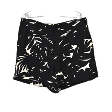 Ann Taylor Dress Shorts Size 14 Chino Black Tan NWT Ferns Floral Plants Pattern