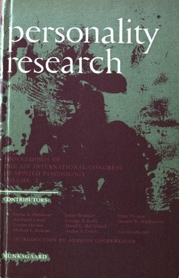 Personality Research; Proceedings of the XIV International Congress of Applied P