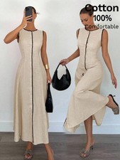 Apricot Colour Contrast Detail Sleeveless Maxi Dress
