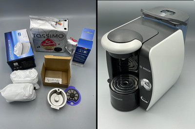 Huge Bundle: Bosch Tassimo TAS4511UC Single Serve Coffee Maker Black with Extras