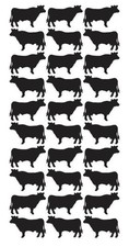Cow Stickers Sticker Vinyl 1-1/4" DC47-070 Black