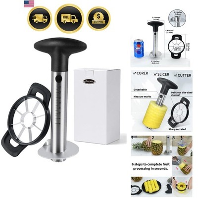 Pineapple Corer Slicer Tool Stainless Steel Kitchen Fruit Gadget Black