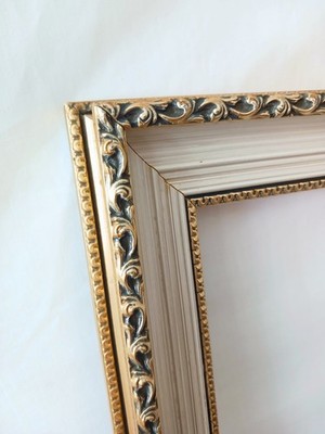 Vintage Bilderrahmen Massivholz vergoldet Gold 18,5 x 15 Zoll verziert