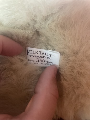 Folkmanis Niedźwiedź polarny Hand Puppet Plusz 14" Kremowa biel Realistyczna ze smokiem - Zdjęcie 5 z 7