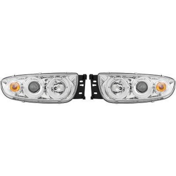LHD Engel Augen Projektor Scheinwerfer Chrom FüR Ford Fiesta 95–99 H1+H1-image