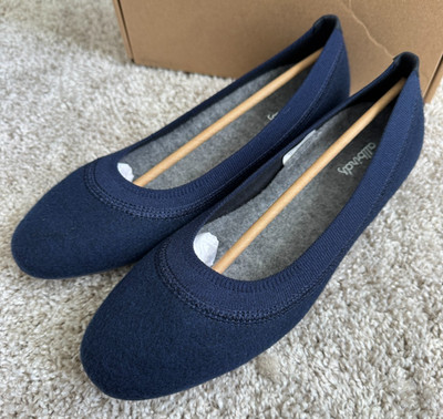 NEW ALLBIRDS WOOL BREEZER DEEP NAVY BLUE BALLET FLATS SHOE CASUAL WOMENS SIZE 9
