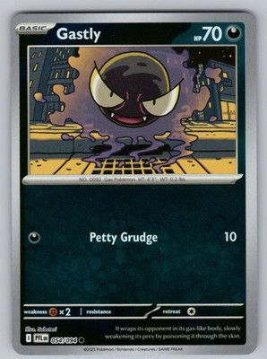 Gastly 054/094 Common Phantasmal Flames Reverse Holo Near Mint