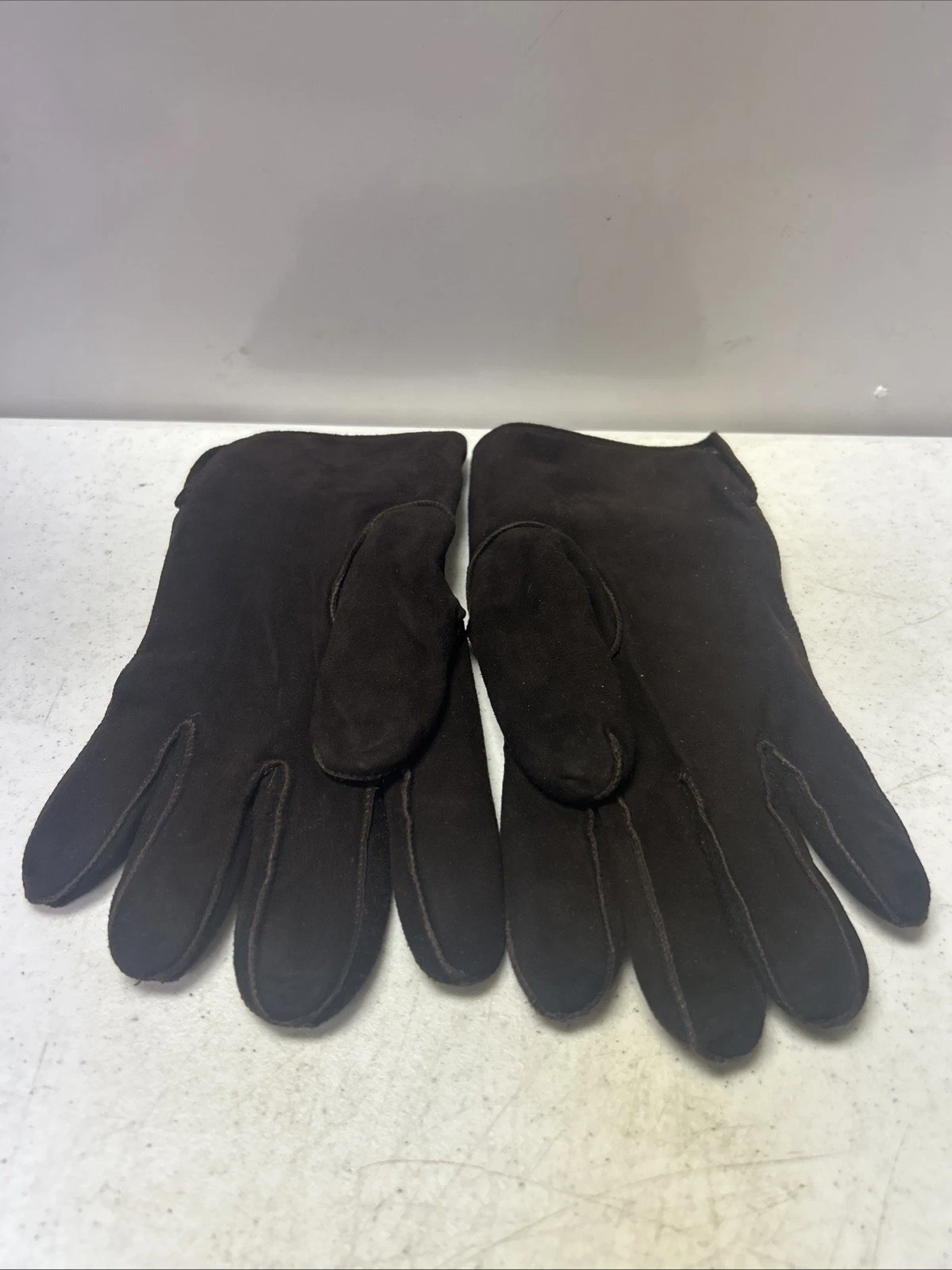 Mens Lambskin Cashmere-Lined Brown Size Medium 8 1/2 Gloves NWOT