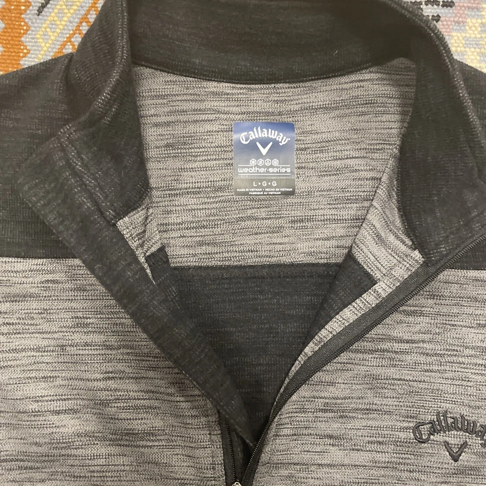 Chaleco Callaway Para Hombre L Gris Negro 1/4 Cremallera Sin Mangas Pullover Rendimiento Golf Foto 3 de 4