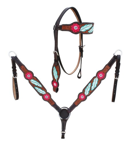 Ensemble d'attaches de collier de poitrine à bride en cuir