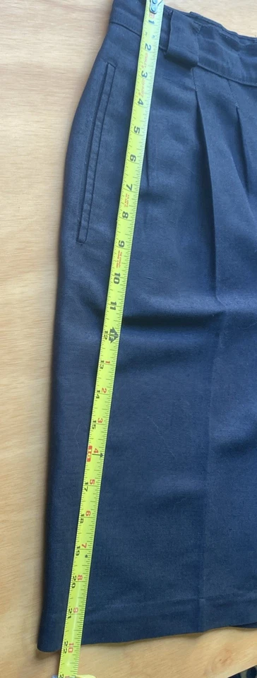 Pantalones Cortos De Colección Giorgio Sant'Angelo Para Mujer Mezcla de Lino Negro Talla 10 Cintura Alta Foto 4 de 4