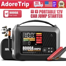 8000A Car Jump Starter + Air Compressor Power Bank Battery Heavy Duty Supersafe