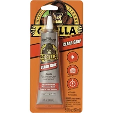 Gorilla Clear Grip Adhesive 3Oz Fast Setting Waterproof Flexible Strong Bonding