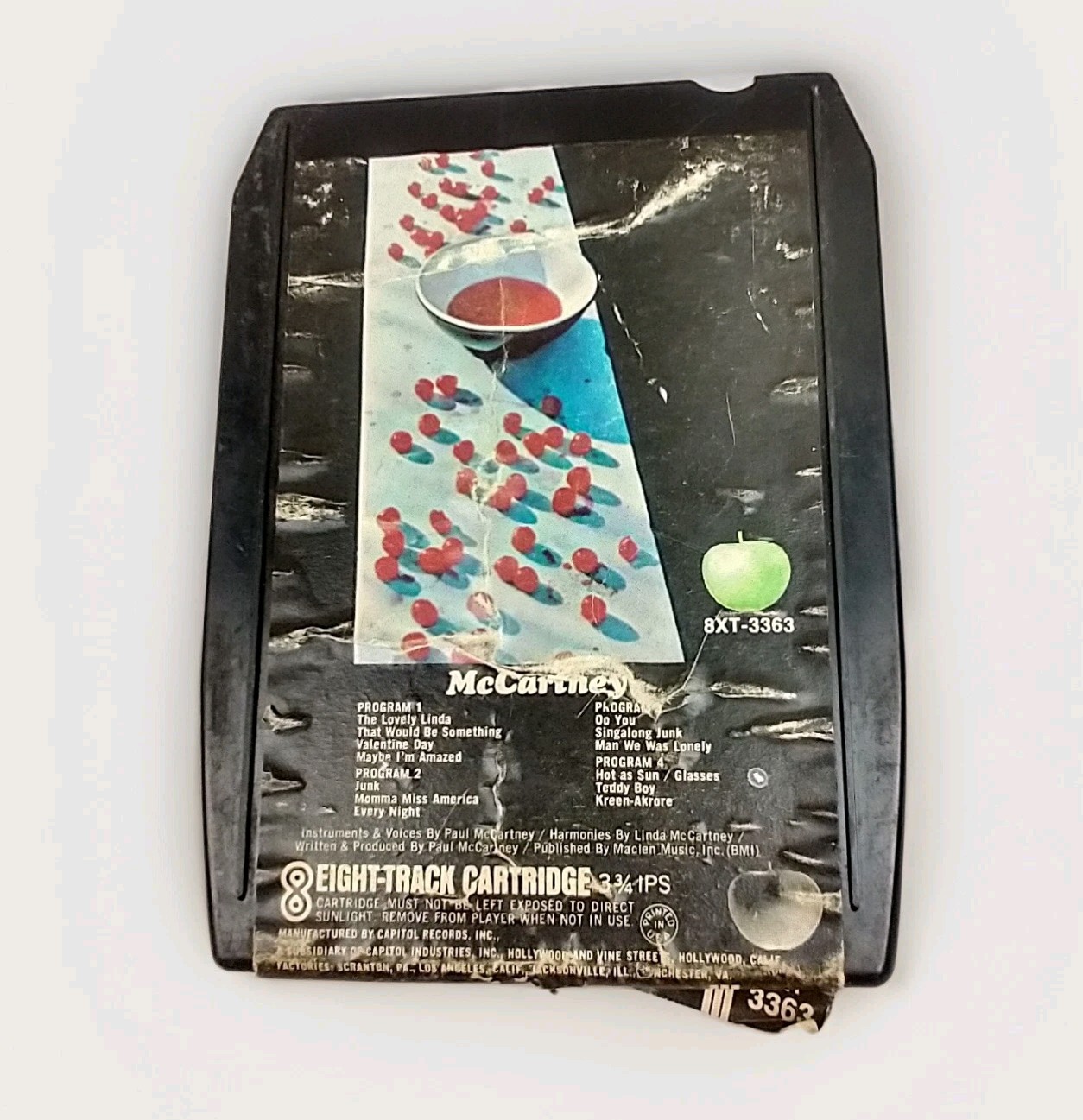 1970 PAUL McCARTNEY McCartney 8 Track Tape Apple 8XT 3363