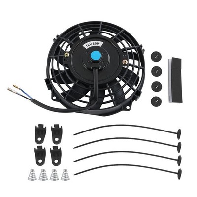 JDMSPEED New Universal 12V Slim Electric Radiator Cooling Fan Push ... Fast Ship