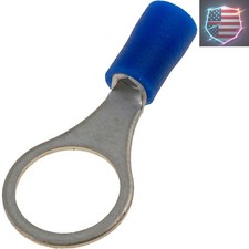 16-14 Gauge Ring Terminal Connectors, 3/8 In., Blue, 14 Pack - Durable Alloy ...