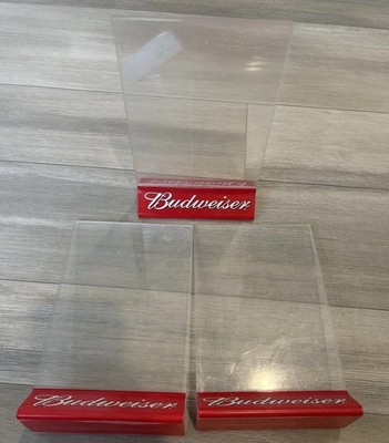 Lot Of 3 Budweiser Acrylic Table Display