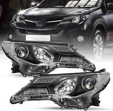 Headlight Assembly Fit for 2013 2014 2015 Rav4 Halogen Headlamp Replacement Blac