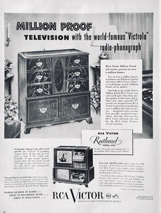 1950 Ad (10.25 X 13.75 inches) RCA Victor Rutland Model 6T86 TV Radio Phono
