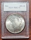 a 1923 Peace Dollar Old BLANCHARD SLAB 64 BU UNC Uncirculated Dot Matrix Label
