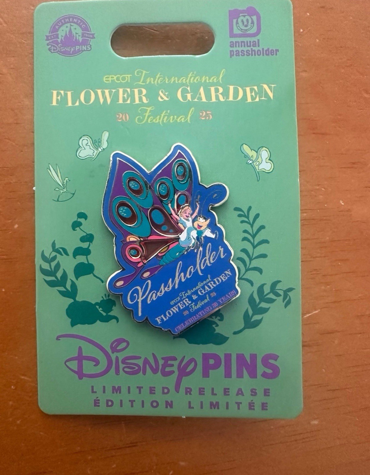 2025 EPCOT Disney Parks Flower & Garden Alice In Wonderland Passholder AP LR Pin