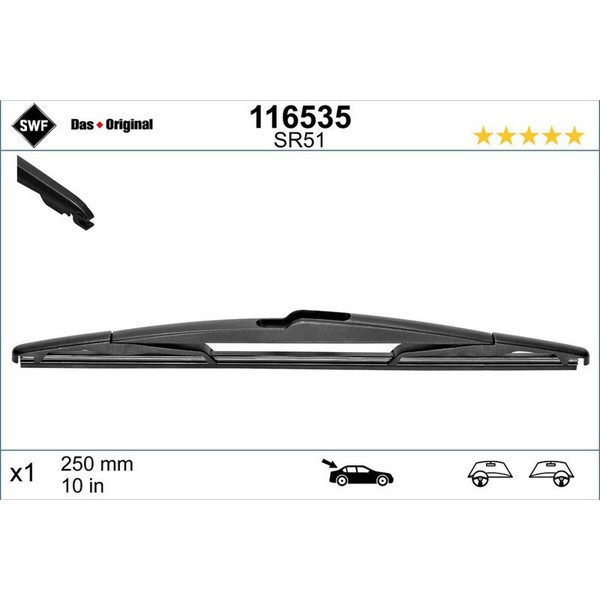 SWF 116535 Wischblatt FüR Opel Ssangyong Hyundai Astra Insignia Korando XLV VAN-image