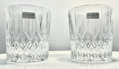 Royal Doulton Crystal Lowball Whiskey Tumblers, Set of 2