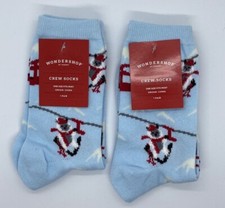 Wondershop Christmas Blue Crew Socks - Lot of 2 Pairs - One Size Fits Most