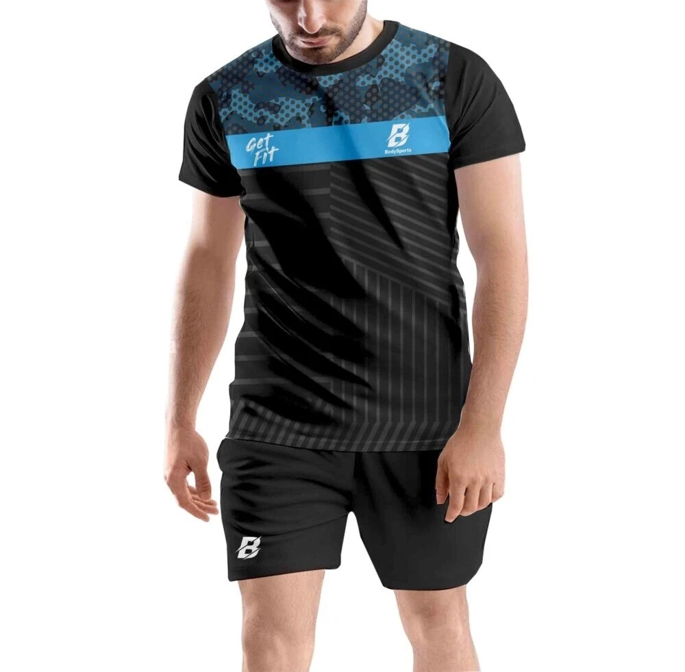 Printed Super Net Comfortable T shirt Shorts Set for Sports Gym