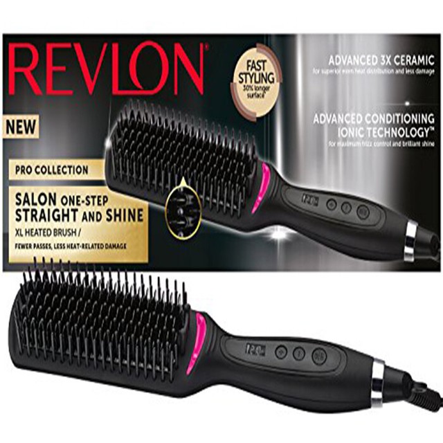 REVLON XL Hair Straightening Heated Styling Brush ORIGINAL eBay
