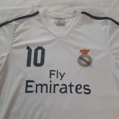 Real Madrid Soccer Jerser James #10 Adult Small White Pink Trim