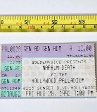 NAPALM DEATH 1992 CONCERT TICKET STUB HOLLYWOOD PALLADIUM HEAVY METAL VTG Flyer