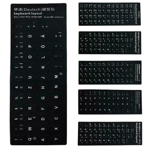 Black&White Standard Keyboard Stickers For German/English/Spanish Z4M3 L K8K2 - Picture 6 of 15