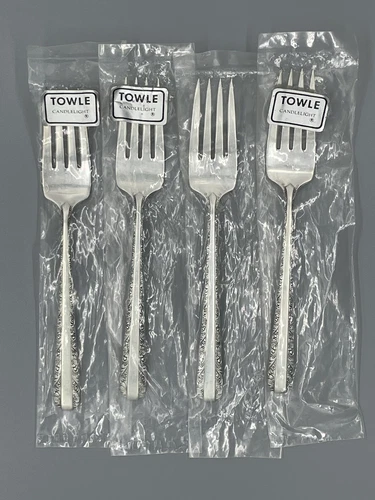 New/Vintage Towle Sterling Silver Candlelight Salad Forks 6-3/8”-SET OF 4