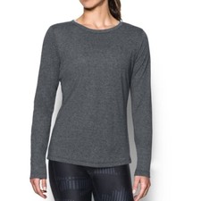 Under Armour Women's Threadborne Twist Long Sleeve Crew, Black /Graphite X-Small