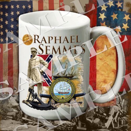 Raphael Semmes, Konföderierte Marine 15-Unzen amerikanischer Bürgerkrieg Thema Kaffeetasse - Bild 1 von 1