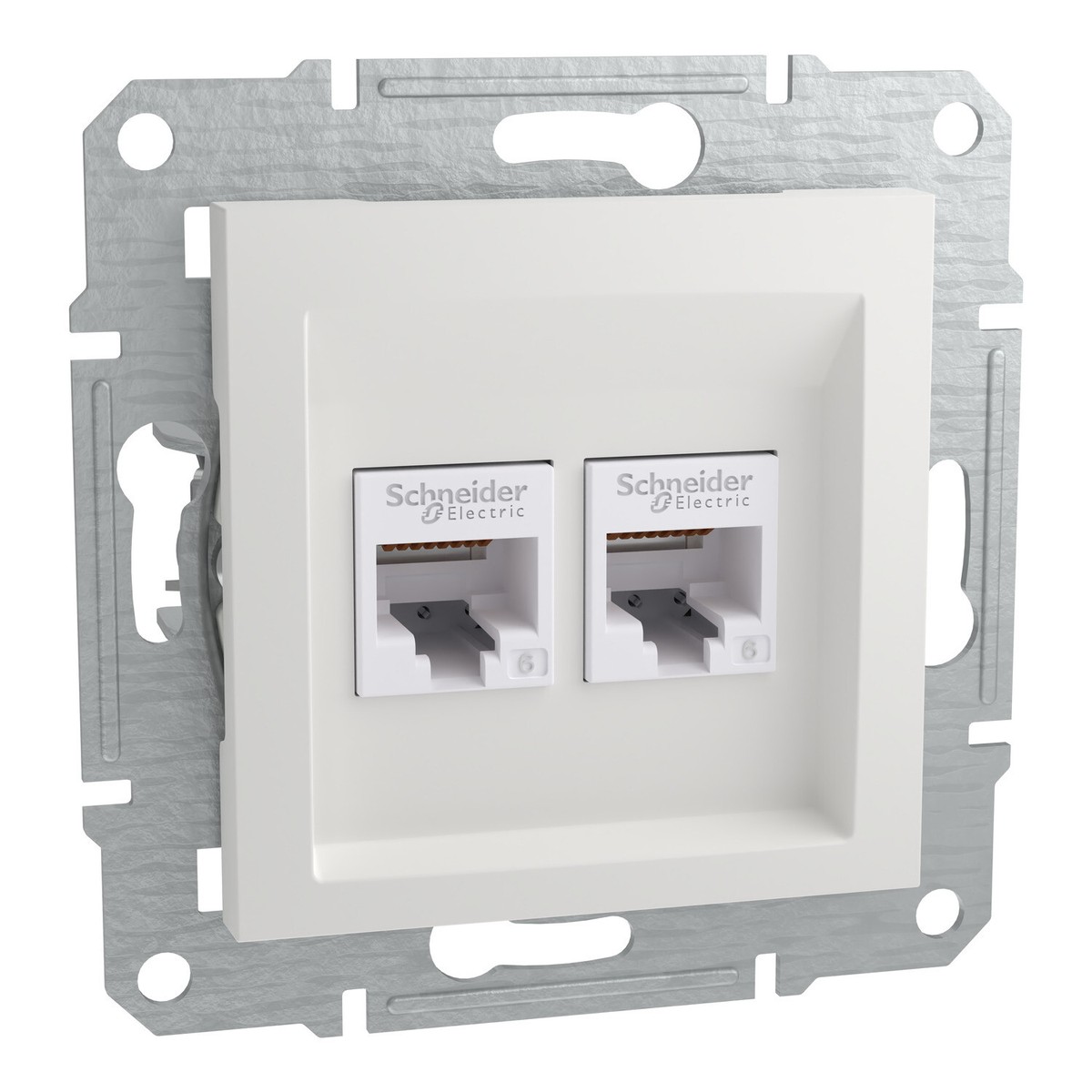Schneider RJ45-Dose Kat.5e UTP – Unterputz, Weiß, Ovalis-Serie