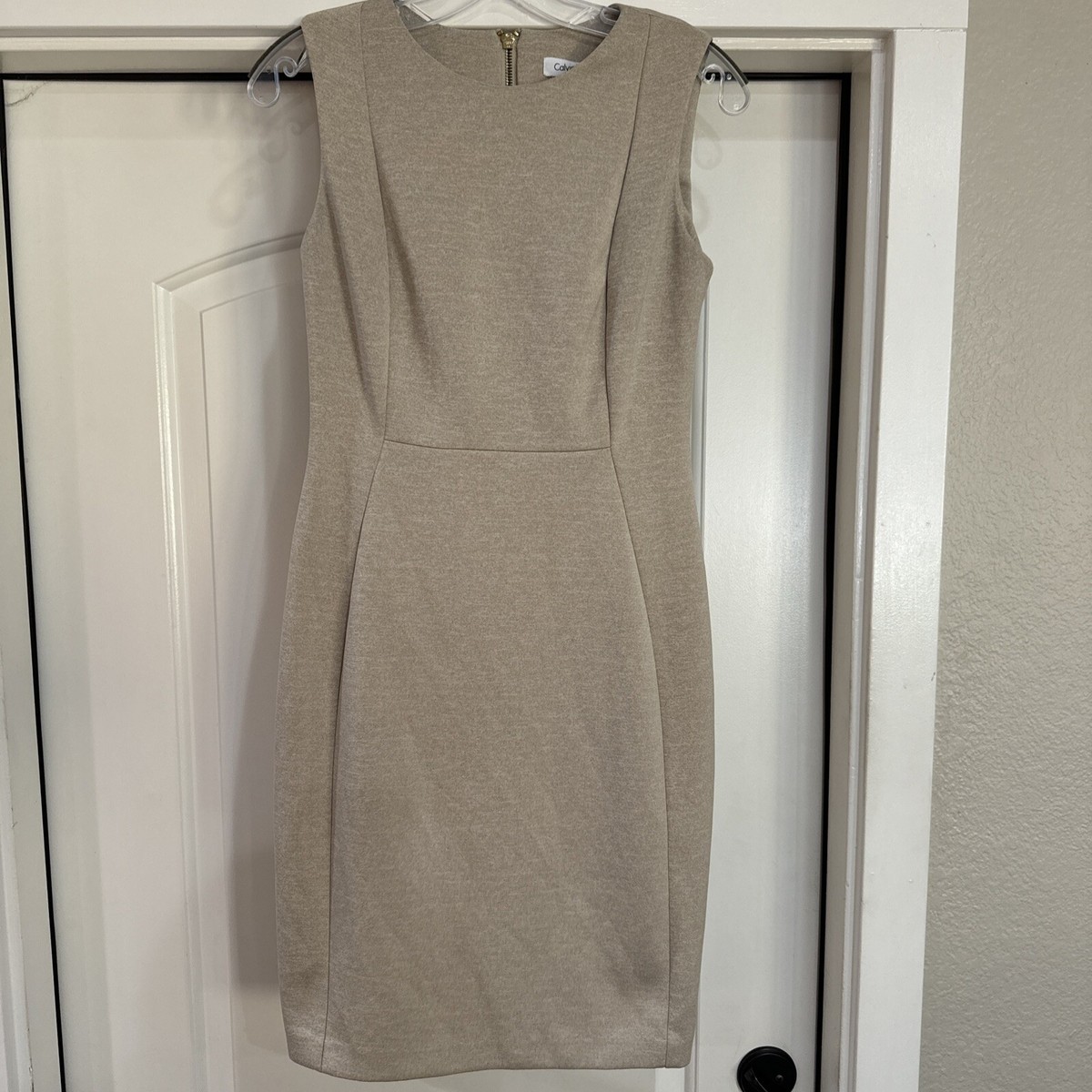 slim fit dress slacks Calvin Klein | black zipper dress