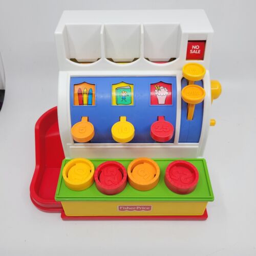 Vintage Fisher Price 1994 Cash Register Till Works With Coins Learn to Count Toy - Picture 1 of 11