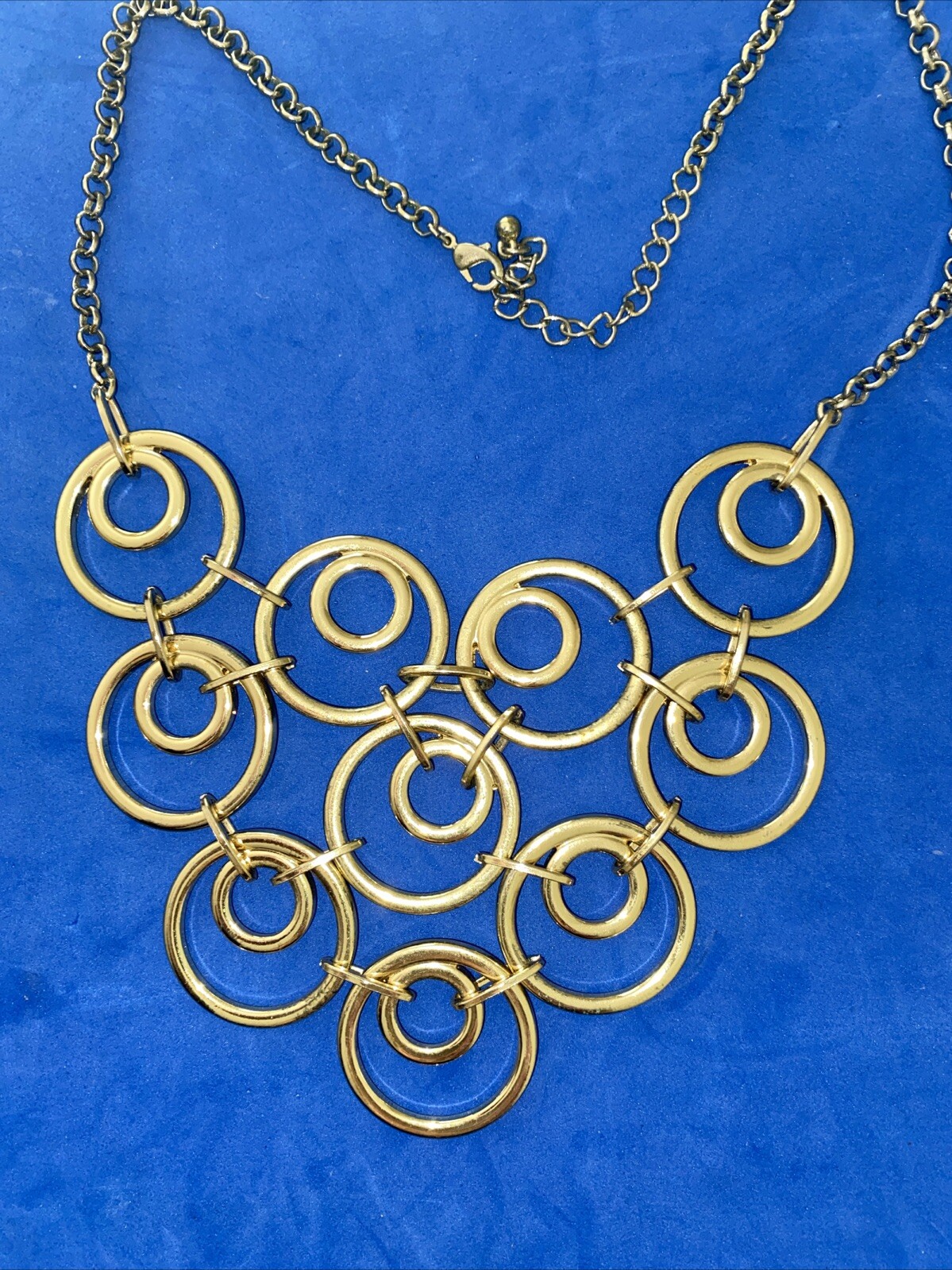 Beautiful Large Brass Interlocking Circle Stateme… - image 1