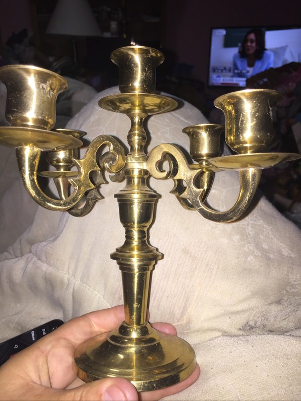 Metal five candle candle holder made in Japan