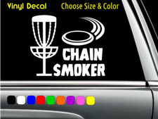 CHAIN SMOKER DISC GOLF Decal Laptop Car Window Sticker CHOOSE SIZE COLOR